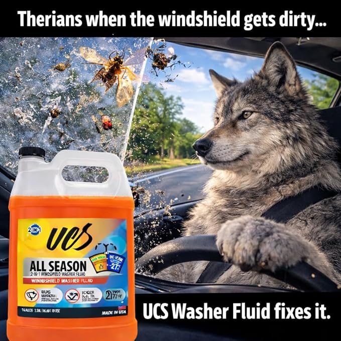 Advanced All-Season Windshield Washer Fluid -27°F, Water Repellent Technology, Powerful Bug Remover, Streak-Free Cleaning, Ready-to-Use RTU, 1 Gallon