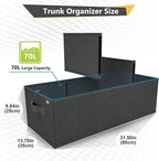 Trunk Organizer for SUV, Car Organizer, Collapsible Trunk Organizer for Car, Non-Slip Bottom, Storage Organizer for Sedans, Van, Jeep, Grocery, Large 3 Compartments, Black 32"×13"×10.6"