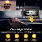 RV Backup Camera Wireless Plug and Play: Pre-Wired for Furrion System Recording Wide View Rear View Camera Clear Night Vision HD 1080P 7'' Touch Key Monitor for Trailer Camper Motorhome Y27-N