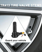 5 Pcs TR413 Rubber Snap-in Tire Valve Stems - Standard 0.453" Rim Hole Replacement for Cars, Trucks, SUVs, Trailers