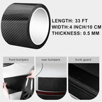 Universal Car Door Edge Guard, 4In x 33Ft Door Sill Protector, Automotive Anti-Collision Strip for Car Door Edge/Front and Rear Bumper/Door Sill Protector, Black