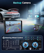 DSP Car Stereo Radio for Honda Civic 2006-2011 with Wireless Carplay Android Auto MirrorLink 10.1 inch HD Touch Screen Built-in GPS 26UIs 5.0Bluetooth Car Radio 5G WiFi AHD Backup Camera Mic
