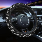 Dinosaur Skeleton Fossil Primitive Halloween Steering Wheel Cover Car Accessories Cute for Women Girls Girly Universal 15 Inch Neoprene Auto Interior Decor Anti Slip Car Truck Protector
