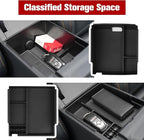 Center Console Organizer Tray Ford Bronco Tray Compatible For Ford Bronco 2021-2024 2/4 Doors (Not for Sport & 2025) Accessories, Center Armrest Storage Box Upper and Lower, 2PCS