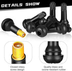 150 Pieces TR413 Valve Stems Tubeless Bulk Rubber Snap-in Valve Stems for 0.453 Inch Rim Holes, Black Standard Length Replacement Tool for Car Tubeless Replacement