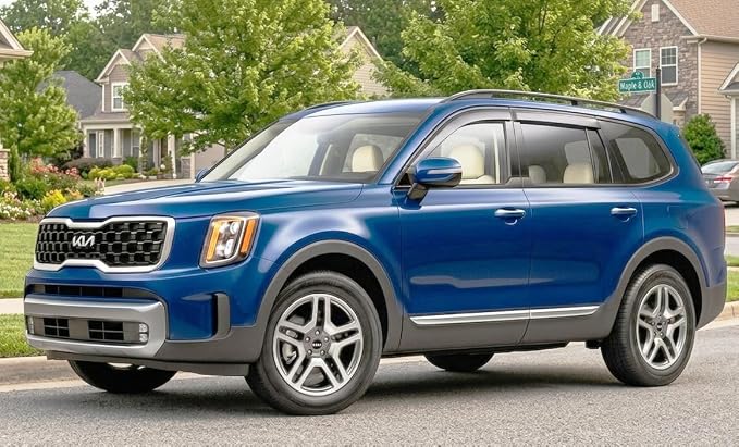 2020-2025 Tape-on Rain Guards for Kia Telluride Side Window Deflector Visors LX S EX SX X-Line X-pro Prestige Durable Tinted Vent Shade 2021 2022 2023 2024