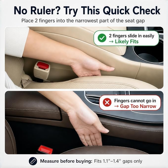 Car Seat Gap Filler, 2-Pack No-Drop Seat Side Gap Seam Filler Organizer with Phone Holder, Universal Fit Fill The Gap Between Seat & Console, Perfect for Car, SUV, Truck