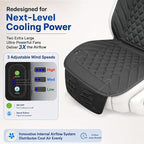 2026 Upgraded Ventilated Seat Cushion, 12V-24V Cooling Car Seat Cover for Front Seat, Cooled Seat Pad for Office Chair Sofa Car SUV Truck Universal Fit, Classic Black