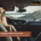 Magnetic Sunglass Holder for Car Visor, Leather Car Glasses Holder | Brown Visor Accessories Eyeglasses Holder Glasses Storage Case