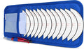 CD Case Holder for Car - Sun Visor Organizer for 12 CD’s/Dvd’s, 1 Mesh Pocket & 1 Horizontal Pen Holder - Safe, Ergonomic Design (Blue)