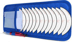 CD Case Holder for Car - Sun Visor Organizer for 12 CD’s/Dvd’s, 1 Mesh Pocket & 1 Horizontal Pen Holder - Safe, Ergonomic Design (Blue)