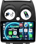 4G+64G Andriod Car Radio for Nissan Rogue 2007-2015 with CarPlay Android Auto 9 Inch Incell Touch Screen with GPS Navigation WiFi Backup Camera Mic