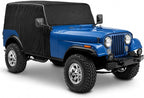 600D Cab Cover Windproof Sunshade Cover Compatible with Jeep Wrangler CJ7 1976-1986 2 Door, 6-Layer Protection Frost Wiper & Mirror Covers Protect from Sunshine, UV, Snow, Rain