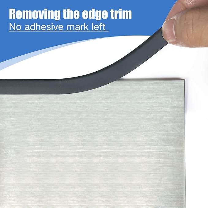 Rubber Edge Trim, Self-Adhesive Rubber Edge Protector for Sheet Metal, EPDM Material, Fit 3/32"(2.0mm), Length 20Ft, Black Color, U Channel Edge Trim