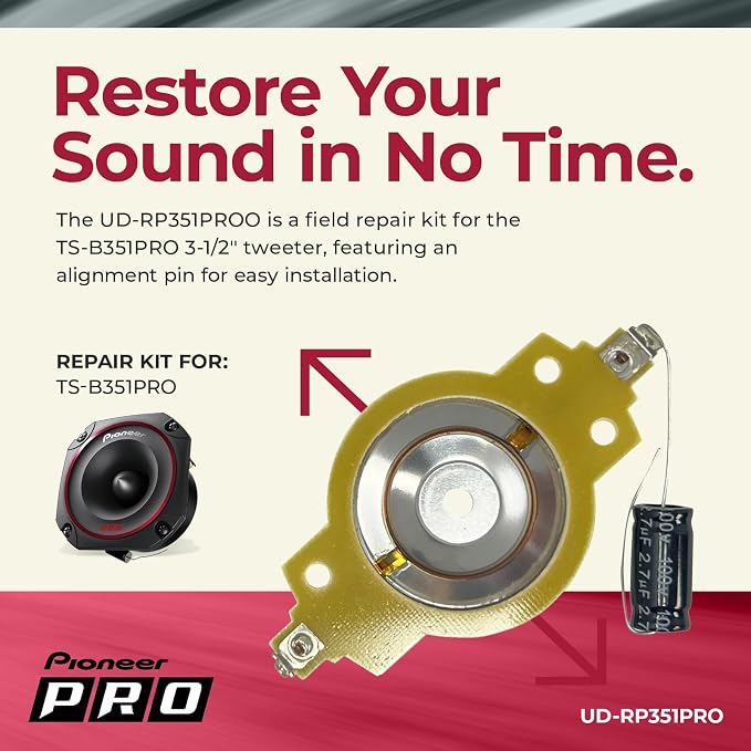 UD-RP351PRO Repair Kit - Replacement Diaphragm for TS-B351PRO 3-1/2' P.R.O. Series Bullet Tweeter