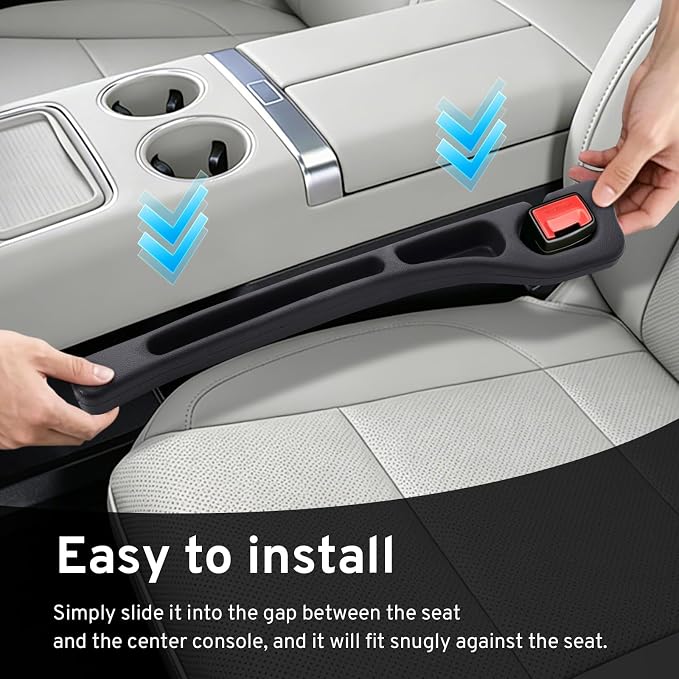 Car Seat Gap Filler Organizer for Nissan Rogue Altima Murano Frontier Sentra 2026 2025 2024 2023-2000 Plug with Storage Slot Strip No-Drop Seat Side Gap with Phone Holder - 2 Pack