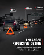 12 Pack Warning Triangle DOT Approved, Foldable Emergency Safety Reflective Triangles for Roadside Vehicles Breakdown with Carrying Case