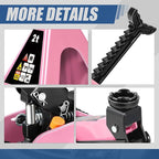 2 Ton Floor Jack with Jack Stands, Heavy Duty Steel Hydraulic Racing Floor Jack with Single Piston Quick Lift Pump, Hydraulic Trolley Service Car Jack, Pink