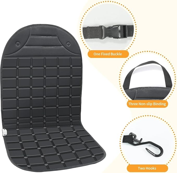Universal Winter Seat Cushion Cover for Full Back (Black)
