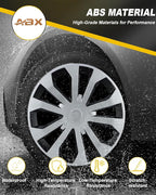 Hubcap Wheel Covers Hub Caps 16 Inch Set of 4 Black & Silver Universal Wheel Rim Cover R16 Stylish Car Decor Wheel Covers for Toyota Camry Nissan Mazda (silver-05, 16 inch)