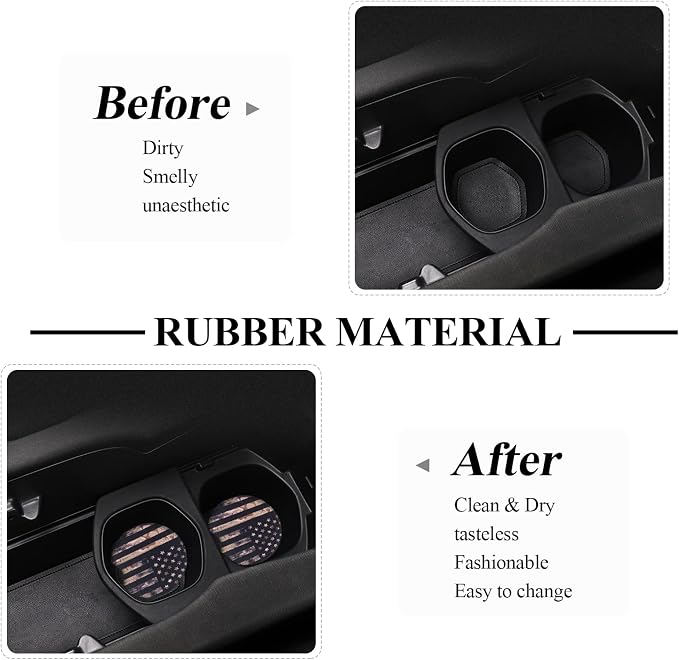 4 Pack Car Coasters - Cup Holder Coasters, 2.75 Inch