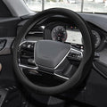 Car Steering Wheel Cover, Steering Wheel Accessories, Universal 15 Inch Microfiber Breathable LCE Silk, Car Accessories Breathable Anti-Slip Protector Universal for SUV Sedan Truck (Black)