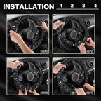 Gothic Skull Cat Steering Wheel Cover for Women, Cute Breathable Anti Slip Stretch Neoprene Car Protector Accessories Universal 15 Inch-Black (Tarot, Spell Book)