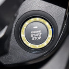 Car Bling Crystal Rhinestone Engine Start Ring Decals, 2 Pack Car Push Start Button Cover/Sticker, Key Ignition Knob Bling Ring, Sparkling Car Interior Accessories for Women (Double Yellow)