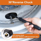 Heavy Duty Tire Pressure Gauge, Straight-on Dual Head Air Pressure Gauge, 10-150PSI 100-1000KPa Tire Air Gauge, Non-Slip Handle and Extended Tube for Semi Truck Car RV Van