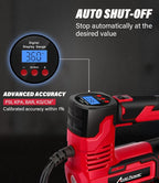 Tire Inflator Portable Air Compressor, 20V Cordless Car Pump w/Rechargeable Li-ion Battery, 12V Car Power Adapter, Digital Pressure Gauge, 150PSI Tire Compressor for Many Inflatables