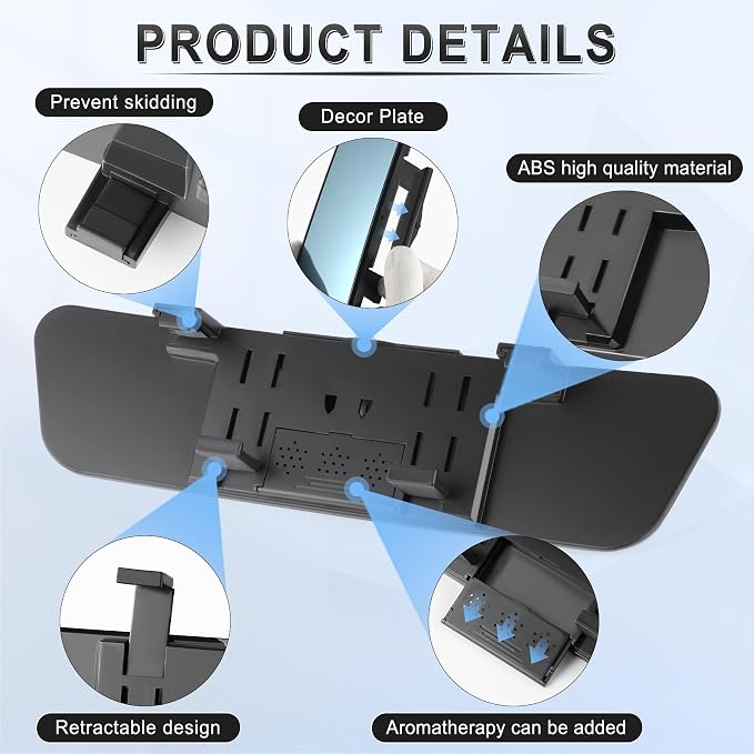 Anti Glare Rear View Mirror, Universal 12'' (305mm), Wide Angle Panoramic Convex Rearview Mirror, Clip-on to Original to Eliminate Blind Spot and Antiglare for Cars SUV Trucks