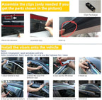 4pcs Window Rain Guard Compatible with 2010-2015 Toyota Prius/Prius Plug-in Smoke Tint Outside Mount Tape On/Clip On Style PVC Sun Rain Guard Vent Window Visors 2011 2012 2013 2014