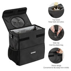 Car Trash Can with Lid - Hanging Trash Bin Garbage Can for Car SUV, Leak-Proof Collapsible Automotive Truck Organizer Road Trip Essentials(3.2 Gallon/12L)