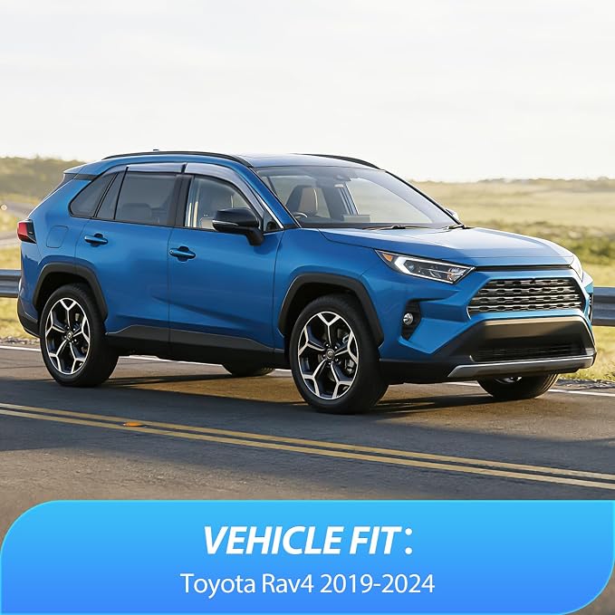 Window Rain Guards for Toyota Rav4 2019 2020 2021 2022 2023 2024, Out-Channel Window Visors Vent Wind Deflectors-6PCS