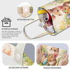 Cute Car Trash Can, Hanging Canvas Car Back Seat Organizer and Storage Bag, Funny Car Trash Bag for Travelling, Outdoor Cute Easter Bunny Pattern