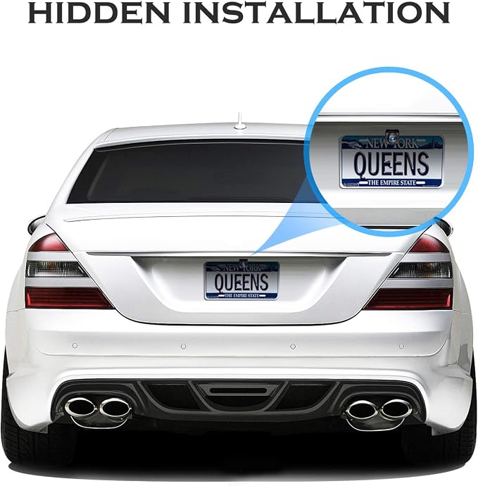 Universal Car Rear View Camera License Plate Bracket, Upgraded Full Stainless Steel Backup Camera Mount, Dash Cam Mirror Accessory, Only Installation Holder