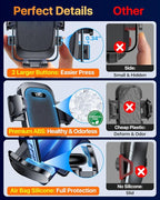 [True Upgrade for Safety] YRU Car Phone Holder Mount [Patent & Military-Grade] Dashboard Cell Phone Holder for Car Vent Windshield Phone Stand for iPhone17 16 15 14 13Pro Max Truck Samsung, Dark Black