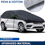 Universal SUV MPVHalf Car Cover Waterproof All Weather, Hail Protector Car Body Covers Outdoor Indoor for All Season Windproof Dustproof UV Resistant Snowproof Protect Your Windshield and Roof
