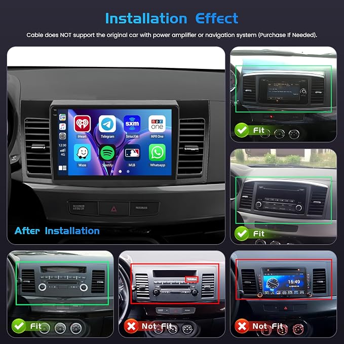4G 128G for Mitsubishi Lancer 2007-2012 Radio CarPlay 10.1" Incell Touchscreen Car Stereo Android 15 Android Auto Bluetooth 5.0 GPS WiFi 15UI Backup Camera