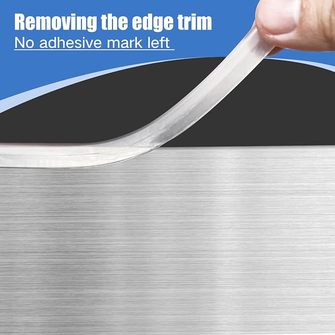 Clear Rubber Edge Trim, Self-Adhesive Silicone Edge Trim, Edge Protector for Sheet Metal, Glasses or Flexi Glasses, Silicone Rubber Material, Transparent Color, Fit 1/4"(6mm), 10Ft