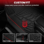 Floor Mats 2019-2026 for Chevy Silverado/GMC Sierra 1500, 2020-2026 2500HD 3500HD (Double Cab/Bench Seat/Without Rear Underseat Storage Box) All Weather TPE Custom Fit Floor Liners