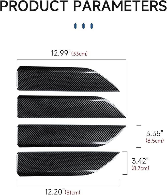 Car Inner Door Handrail Handle ABS Carbon Fiber Sticker Cover Interior Trim for 2019-2025 Chevy Silverado | for 2019-2021 GMC Sierra 1500 2500 3500 HD Decal Accessories （Crew Cab, Style A