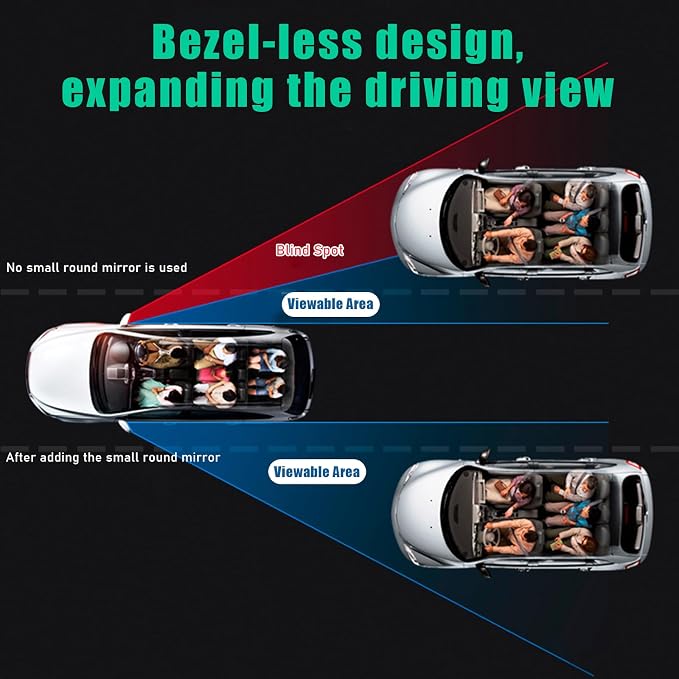 Blind Spot Car Mirror, Vehicle Adjustable 360 ° Rotation Auxiliary Convex Wide Angle Mirror, Auto Stick On Side Rearview Mirror Universal for Car Truck SUV RV (B, White)