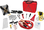 E00014 44 pc. Premium Roadside Assistance Kit, Featuring Vortex 12V Digital Tire Inflator, Booster Cables, Tow Rope, Shovel, First Aid Kit, Safety Triangles, Tool Kit and Case