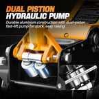 4 Ton Low Profile Floor Jack, Heavy Duty Steel Hydraulic Car Jack with Dual Pistons Quick Lift Pump, Hydraulic Racing Floor Jack, Lifting Range 4.5" to 20", Orange