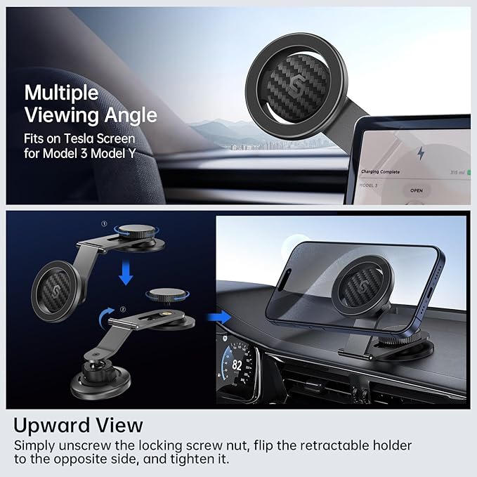 Fits MagSafe Car Mount for Universal Dashboard,Tesla Screen,Magnetic Phone Holder for Car, Foldable Aluminum Alloy Arm, Super Stable Car Mount for iPhone 17 Pro Max 16 15 14 13 12&All Phones