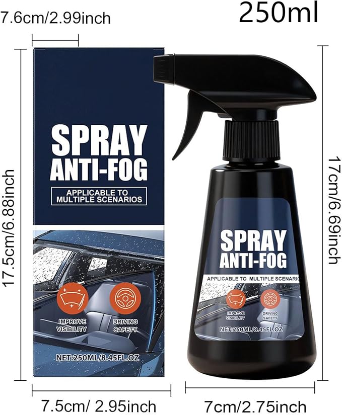 Anti Fog Spray for Car Windshield,250ml Glass Agent | Windshield Defogger - for Truck Outdoor Daily Commute Winter Morning Highway Garage