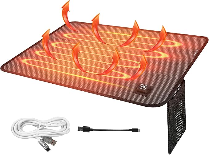 Portable Outdoor Heated Seat Cushion for Camping, Stadium Bleachers - 3-Temp Fast Heating (Power Bank Not Included)