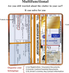 Leather Car Registration and Insurance Card Holder, Car Document Holder for Cards License with Magnetic Shut(Orange)