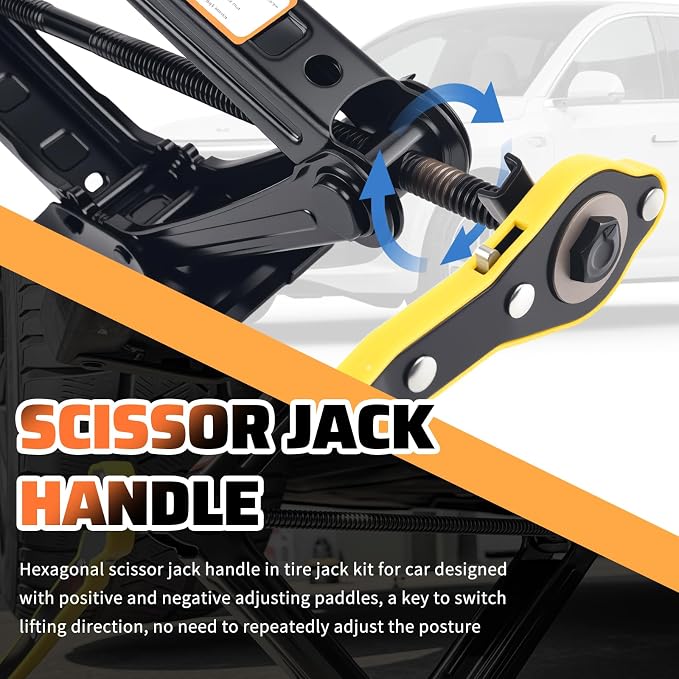 2 Ton Scissor Jack for Car Set Heavy Duty,Portable Car Jack Kit Includes Scissor Jacks Handle/Lug Wrench/Lug Nut Socket,Professional Cars Emergency Kits Tire Jacks Kit for Cars
